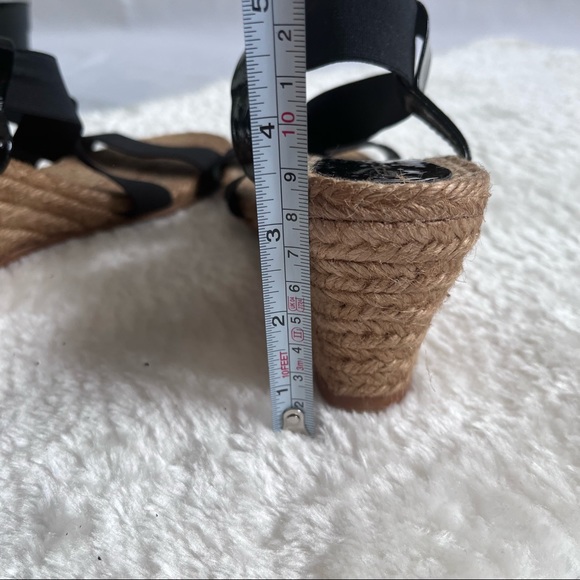 Eric Michael black stretchable strappy sandals espadrille size 38 - Picture 10 of 12